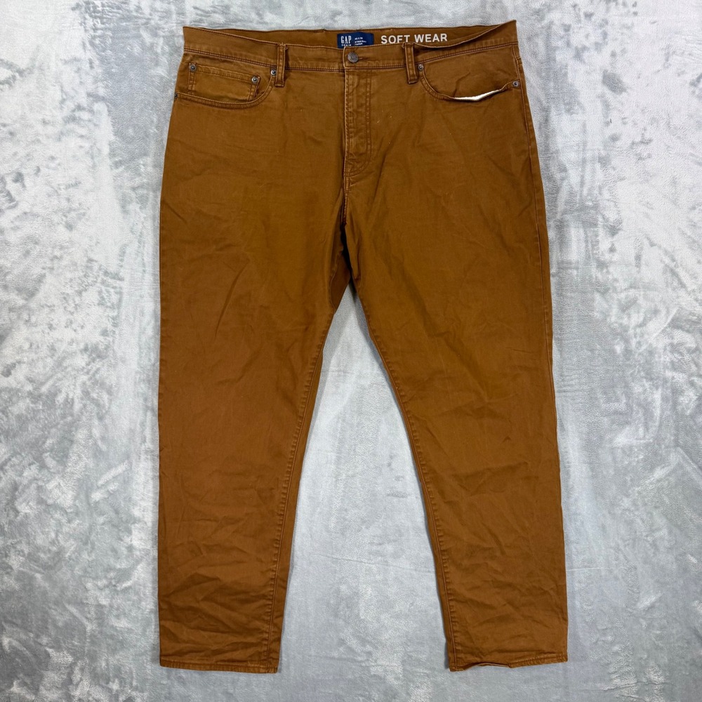 Gap Soft Wear Straight Jeans Men's Size 40x32 Brown Denim Stretch Pants‎